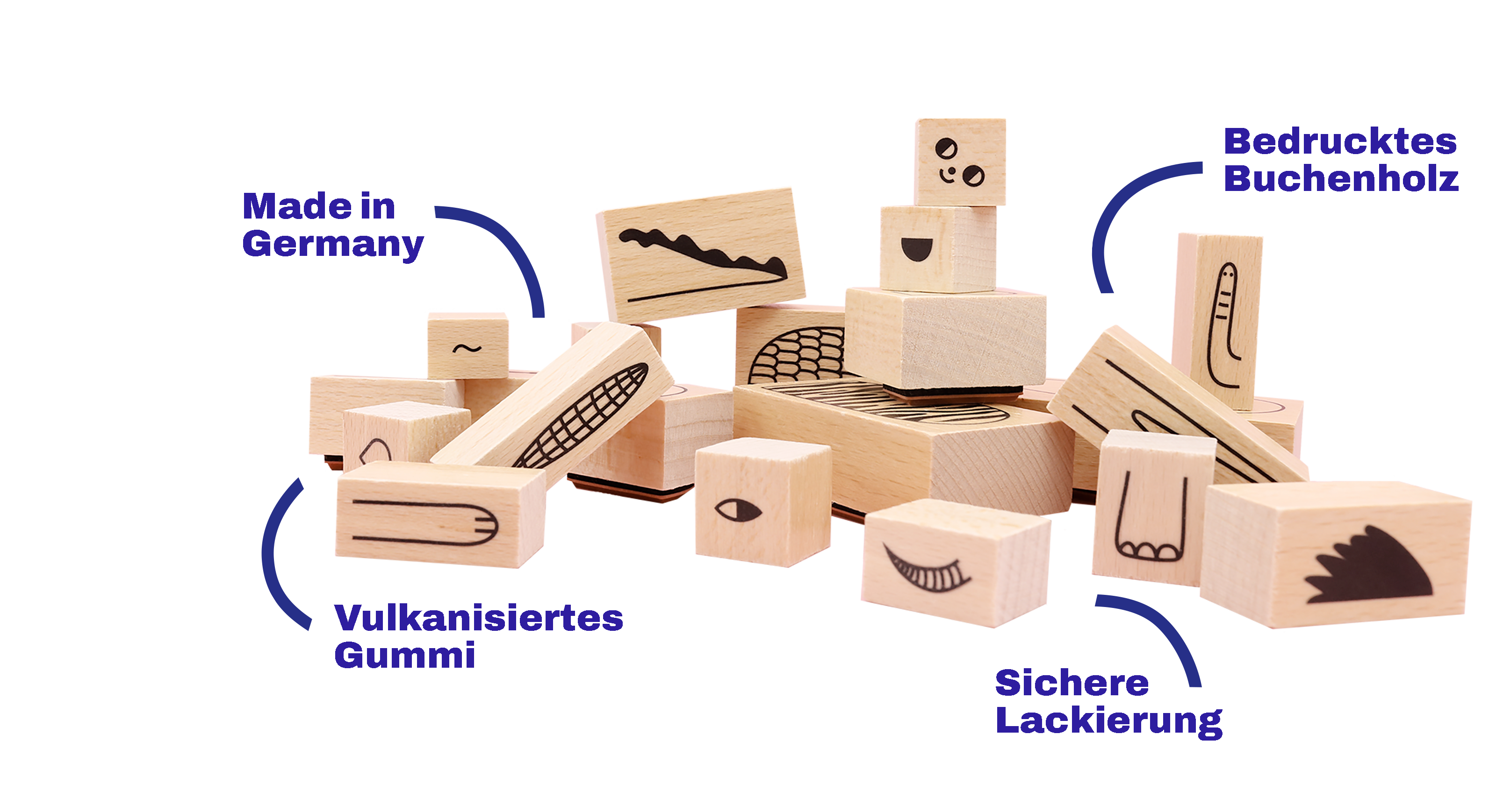 Stempel liegen frei gestapelt zu einem Turm.